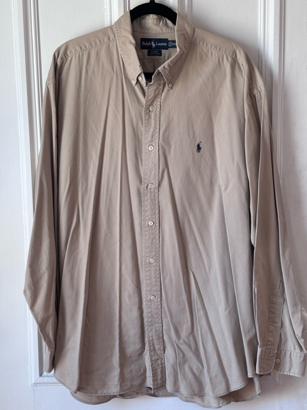 Ralph Lauren Men’s Blair’s 100% Cotton Long Sleeve Button Front Tan Shirt XXL